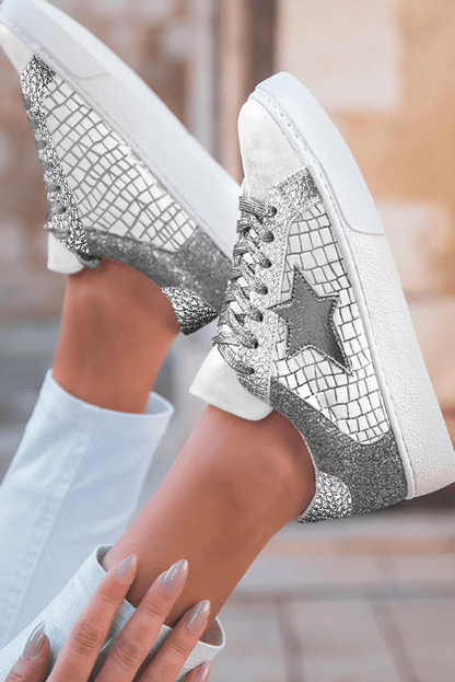 Zapatillas Mujer Brillantes con Glitter y Diseño Patchwork - Carmen Modas - Sneakers