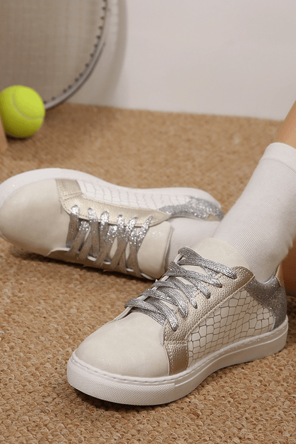 Zapatillas Mujer Brillantes con Glitter y Diseño Patchwork - Carmen Modas - Sneakers