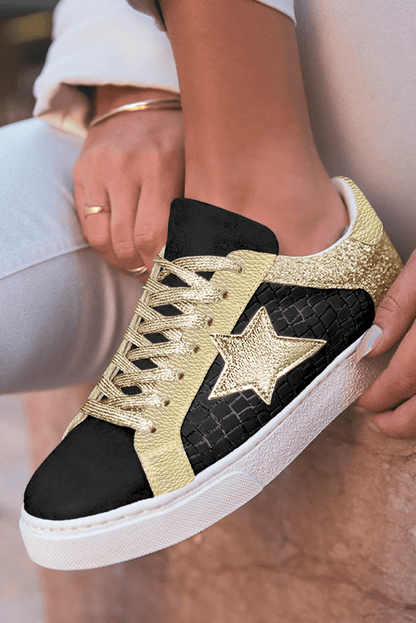 Zapatillas Mujer Brillantes con Glitter y Diseño Patchwork - Carmen Modas - Sneakers