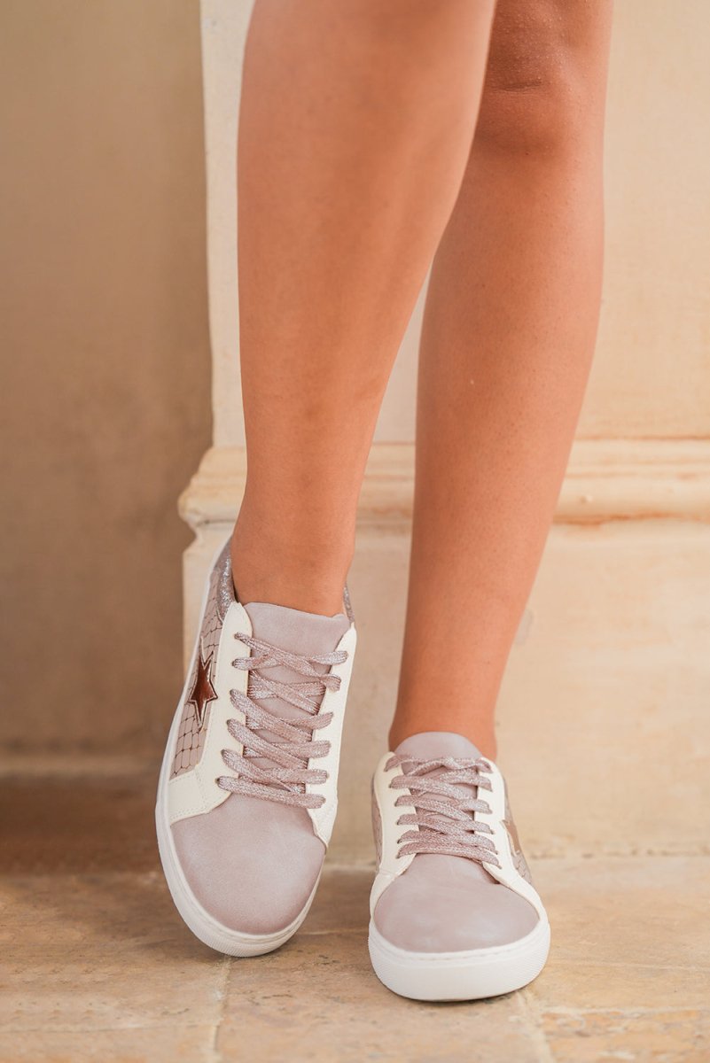 Zapatillas Mujer Brillantes con Glitter y Diseño Patchwork - Carmen Modas - Sneakers