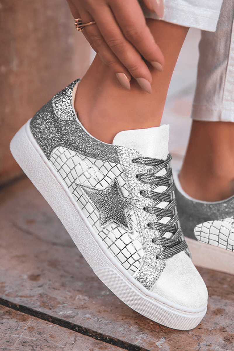 Zapatillas Mujer Brillantes con Glitter y Diseño Patchwork - Carmen Modas - Sneakers