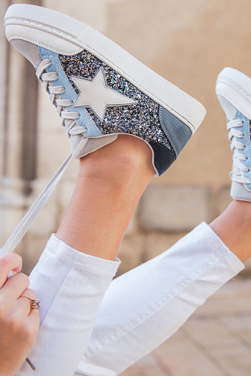 Zapatillas Mujer Brillantes con Lentejuelas y Cordones - Carmen Modas - Sneakers
