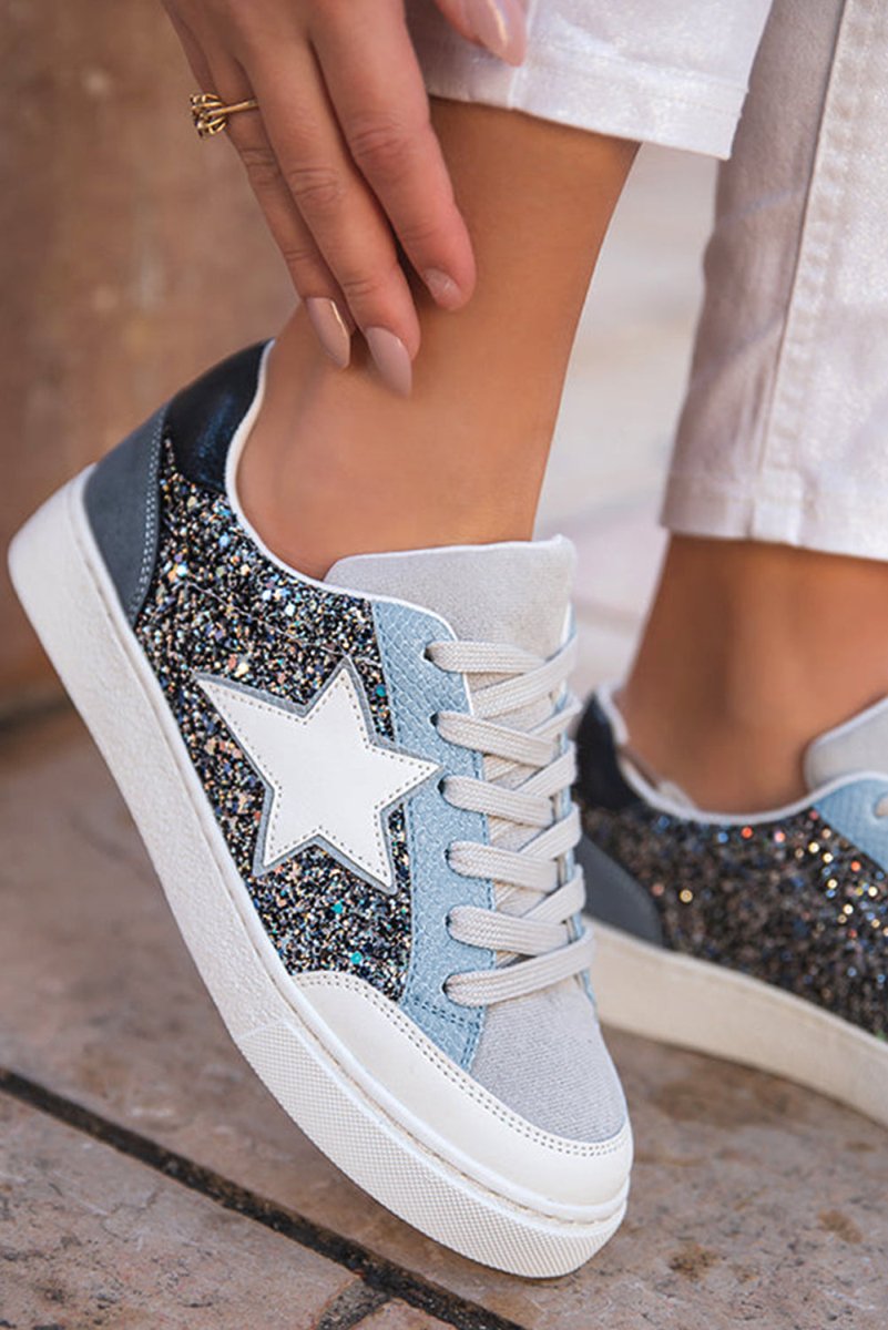 Zapatillas Mujer Brillantes con Lentejuelas y Cordones - Carmen Modas - Sneakers