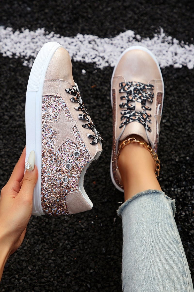 Zapatillas Mujer con Lentejuelas y Estampado Animal Print - Carmen Modas - Sneakers