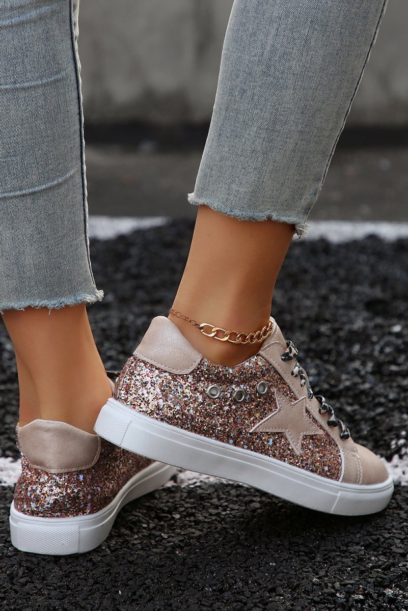Zapatillas Mujer con Lentejuelas y Estampado Animal Print - Carmen Modas - Sneakers