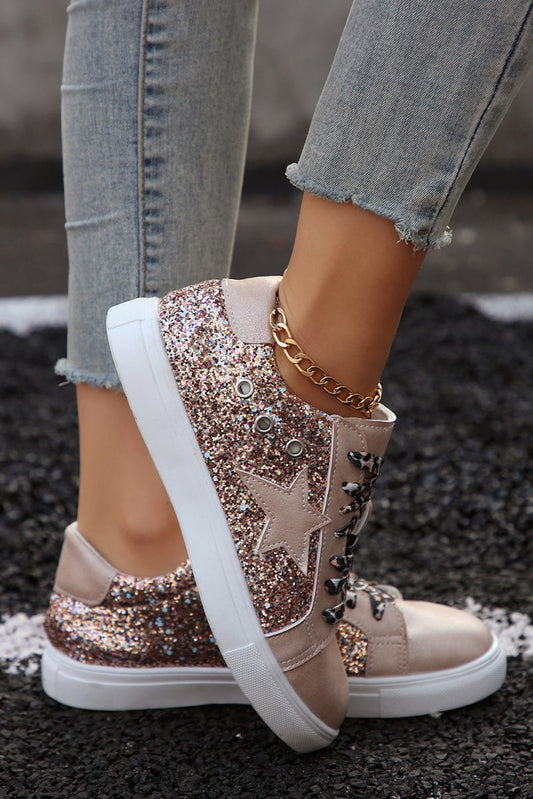 Zapatillas Mujer con Lentejuelas y Estampado Animal Print - Carmen Modas - Sneakers