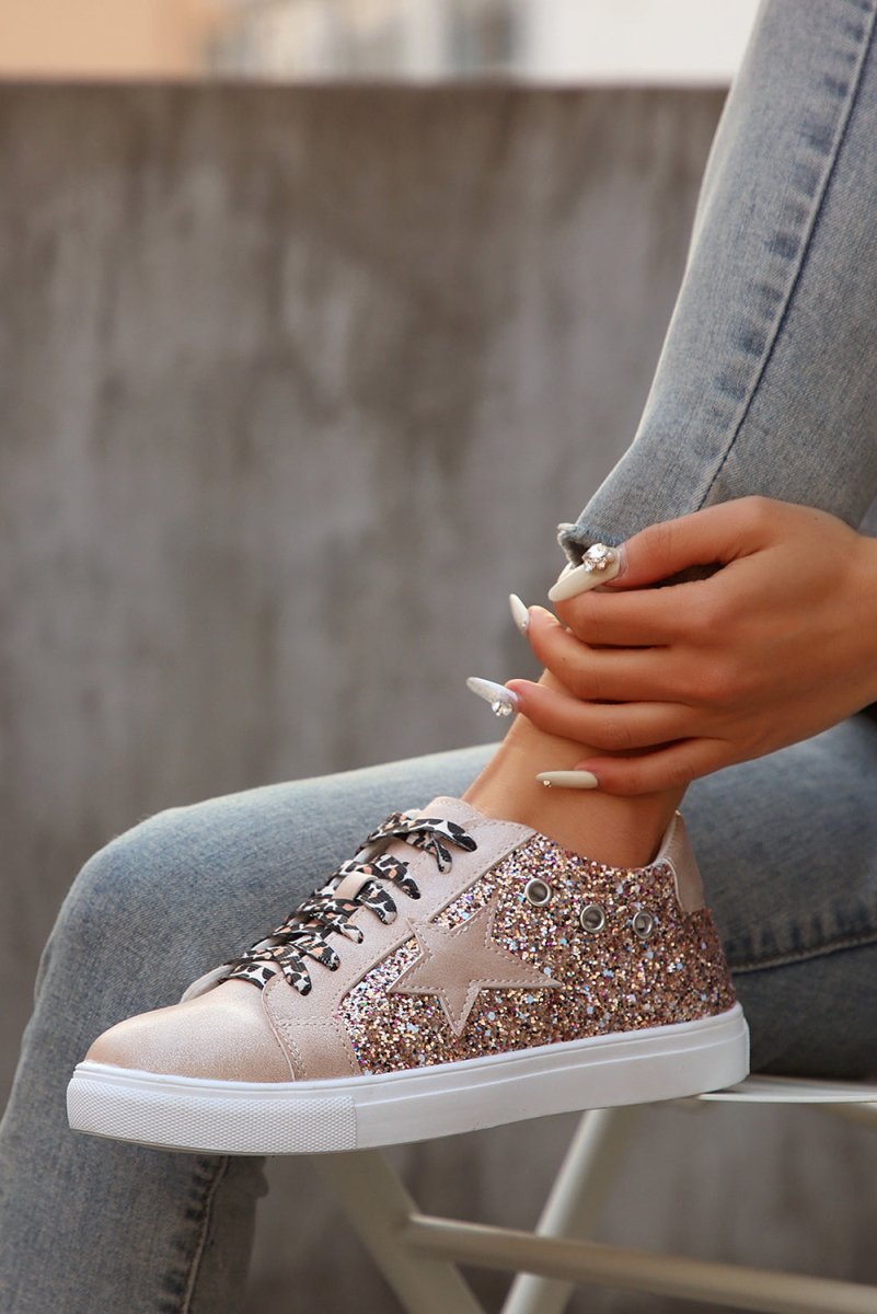 Zapatillas Mujer con Lentejuelas y Estampado Animal Print - Carmen Modas - Sneakers