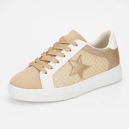 Zapatillas PU con estrellas brillantes y diseño patchwork - Carmen Modas - Sneakers