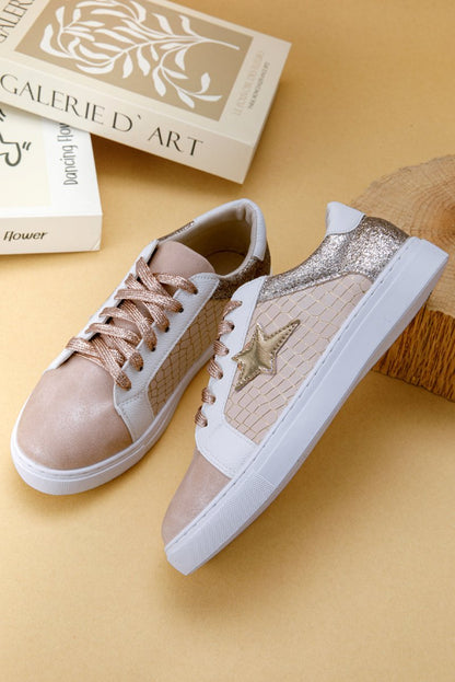 Zapatillas PU con estrellas brillantes y diseño patchwork - Carmen Modas - Sneakers