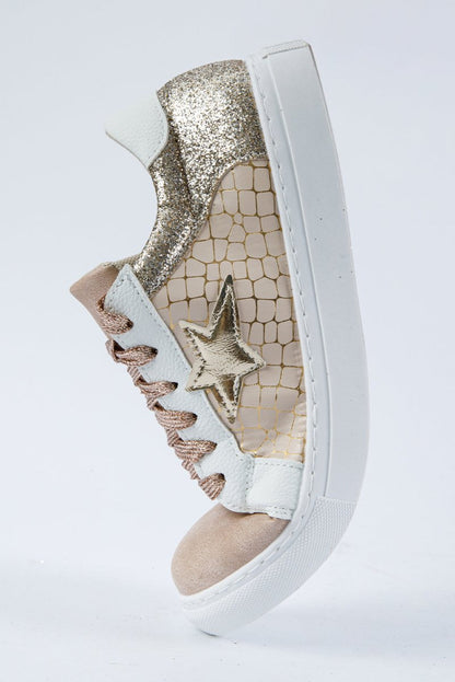Zapatillas PU con estrellas brillantes y diseño patchwork - Carmen Modas - Sneakers