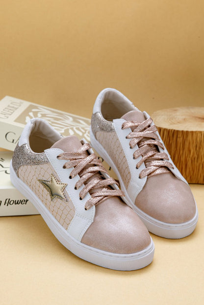 Zapatillas PU con estrellas brillantes y diseño patchwork - Carmen Modas - Sneakers