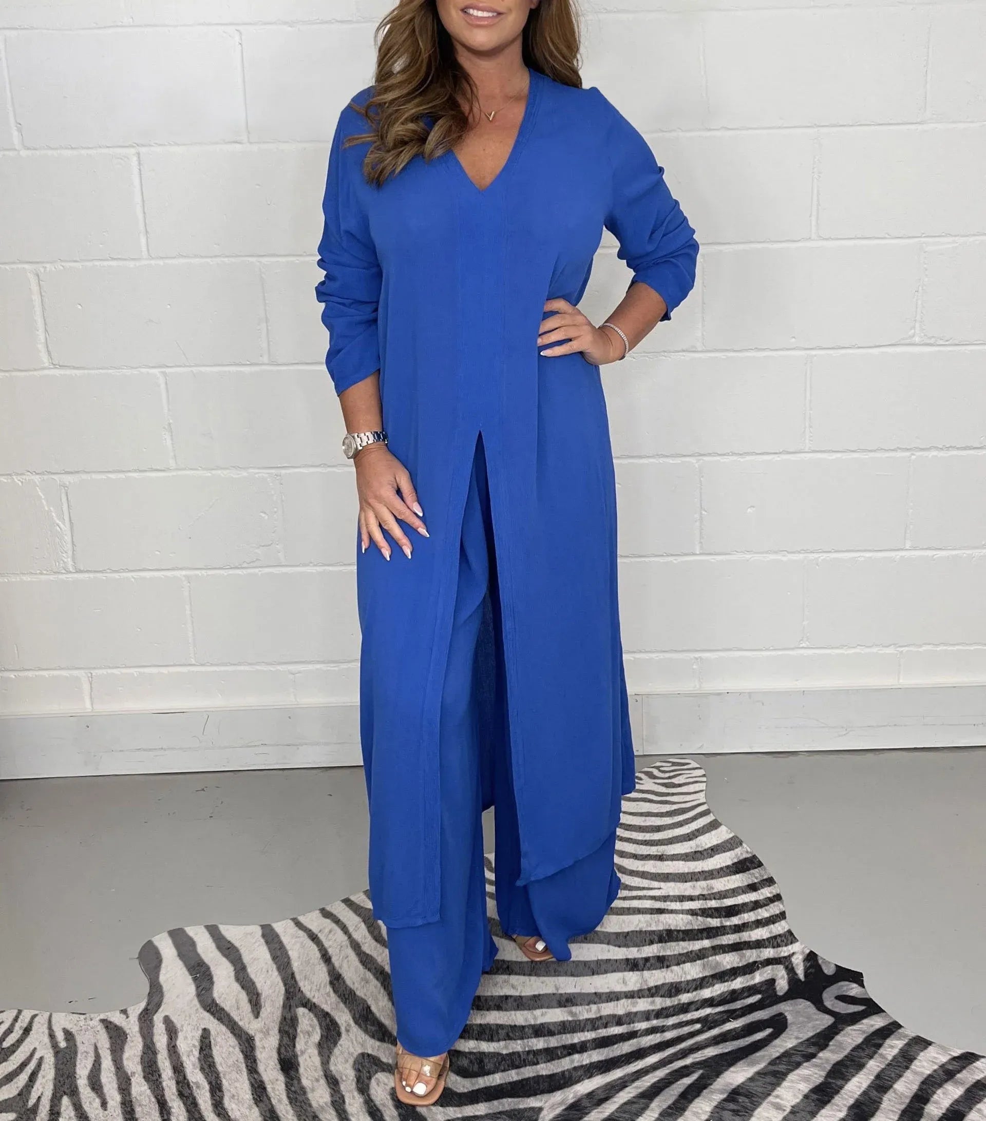 Thea | Conjuntos de traje Top-Slit - Carmen Modas Azul / S