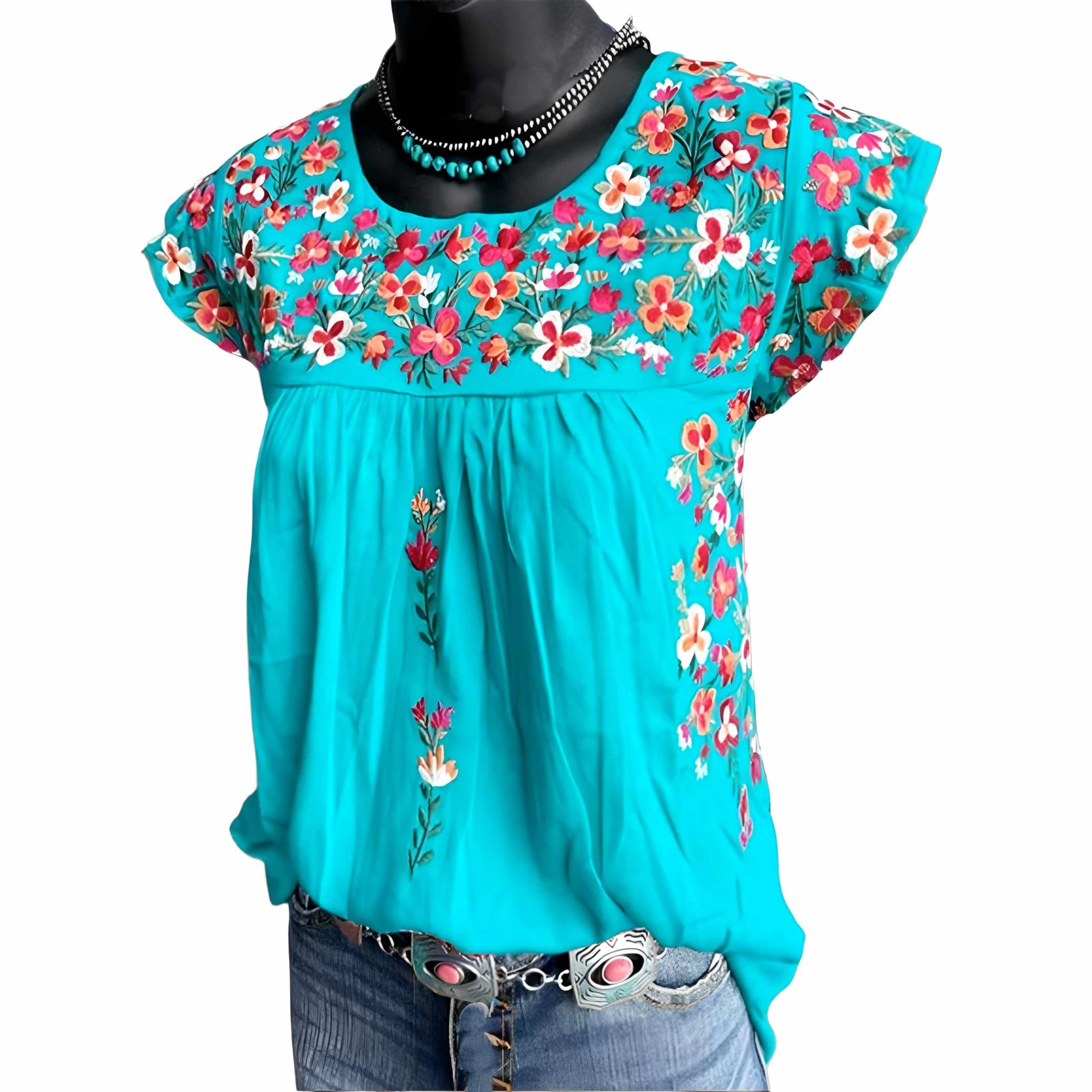 Beatriz | Blossom Shirt - Blue / S - AMVIM