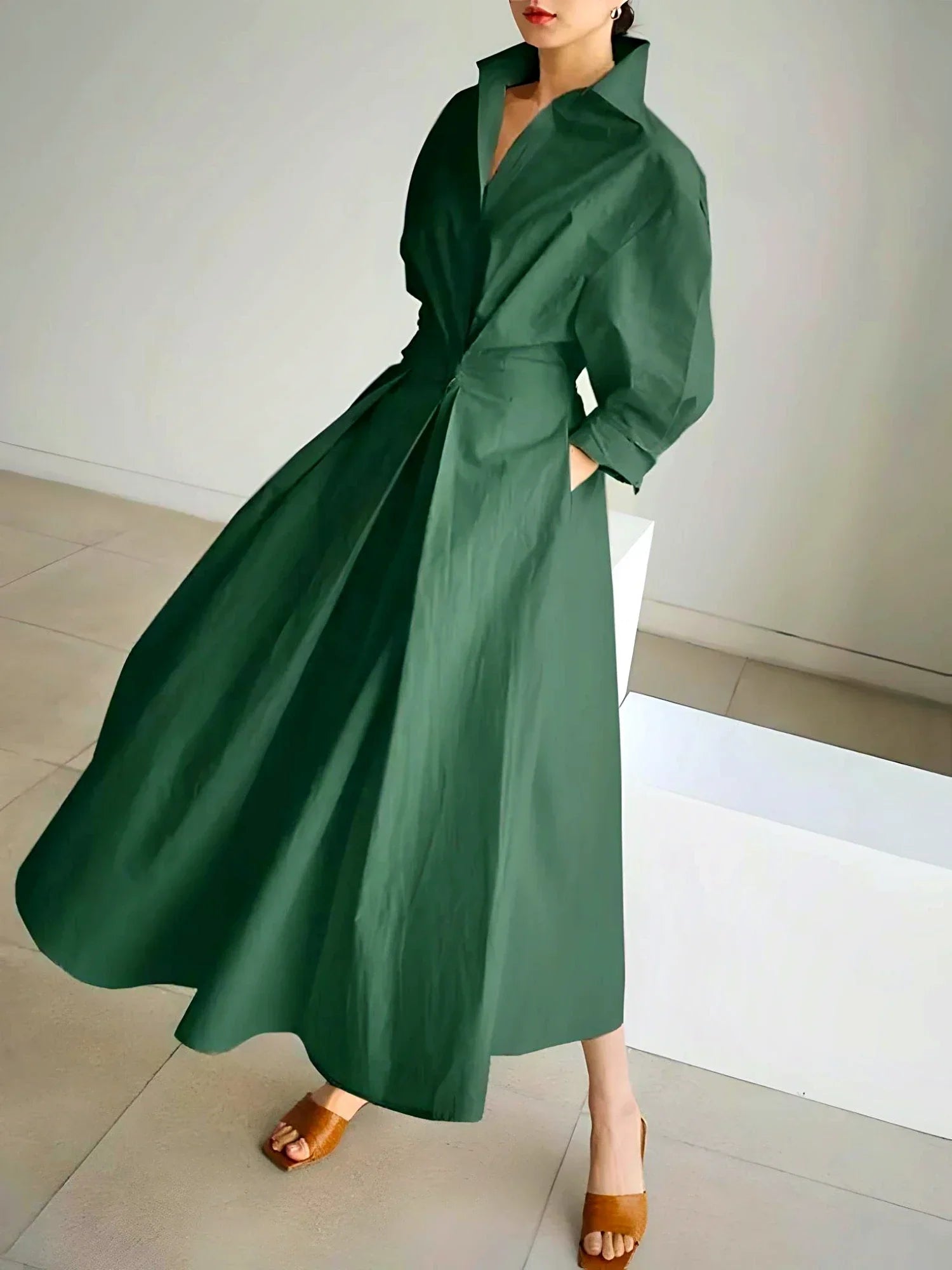 Catalina | Maxi Vestido Chic Sofisticado - Carmen Modas Verde / S