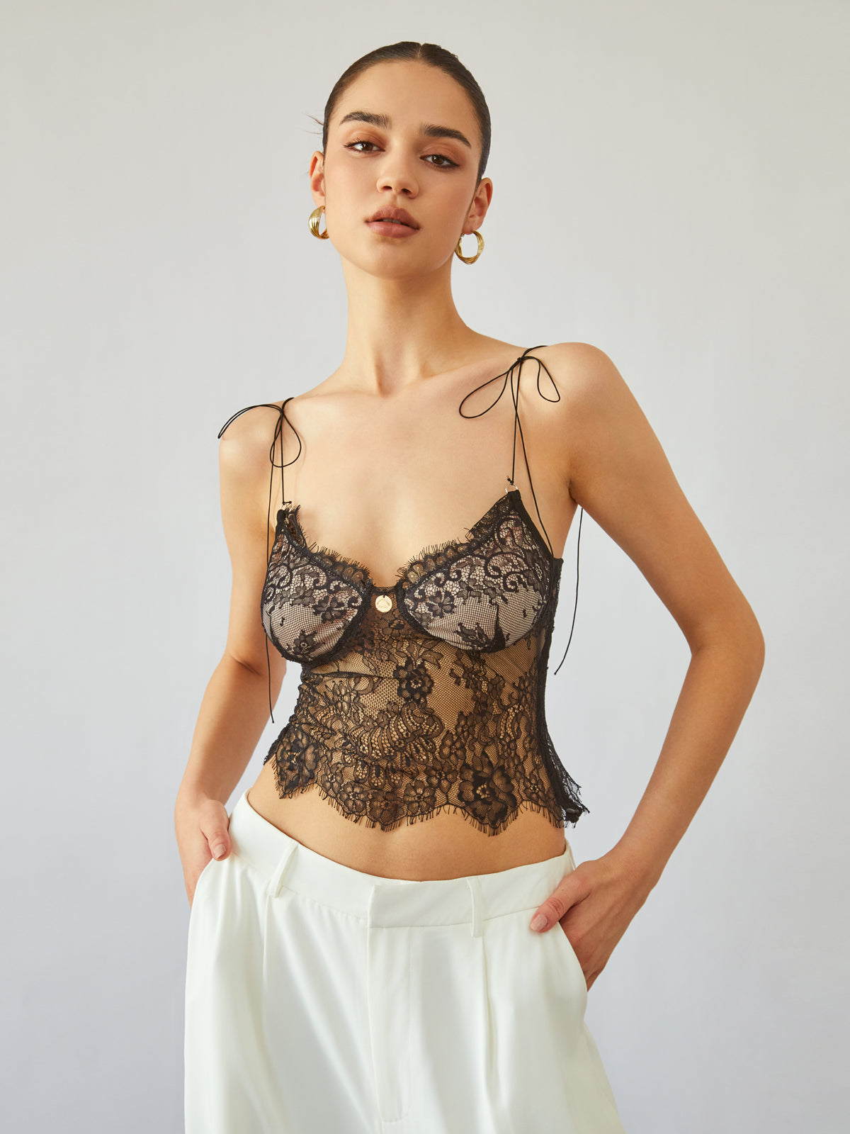 Fatima | Floral Lace Bustier - S - AMVIM