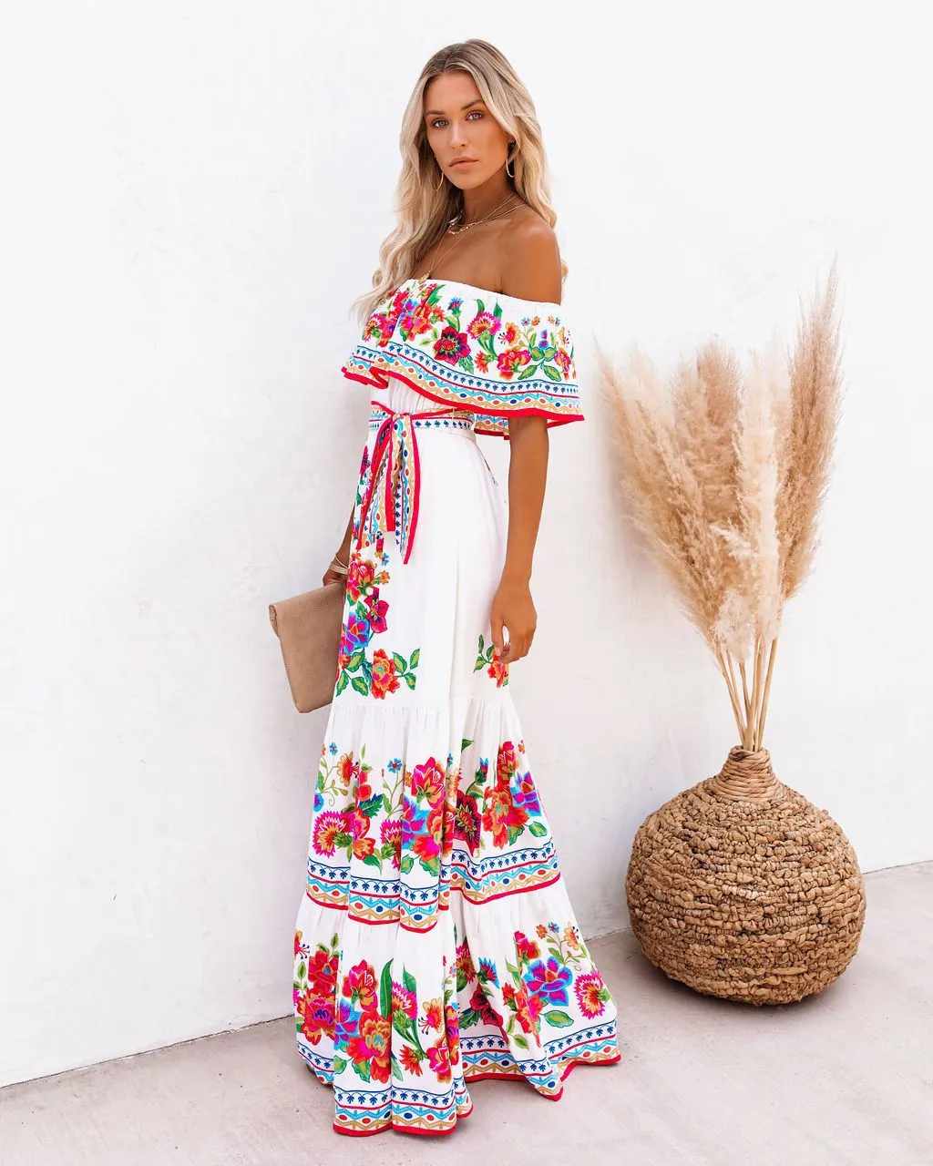 Paloma | Printed Boho Beach Maxi - AMVIM