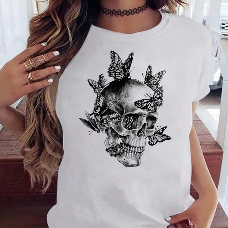 Silvia | Skull Tshirt - White / Style 4 / S - AMVIM