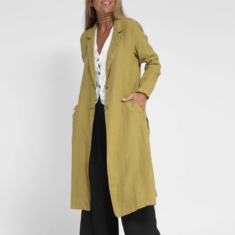 Sun | Slim fit long coat with pocket