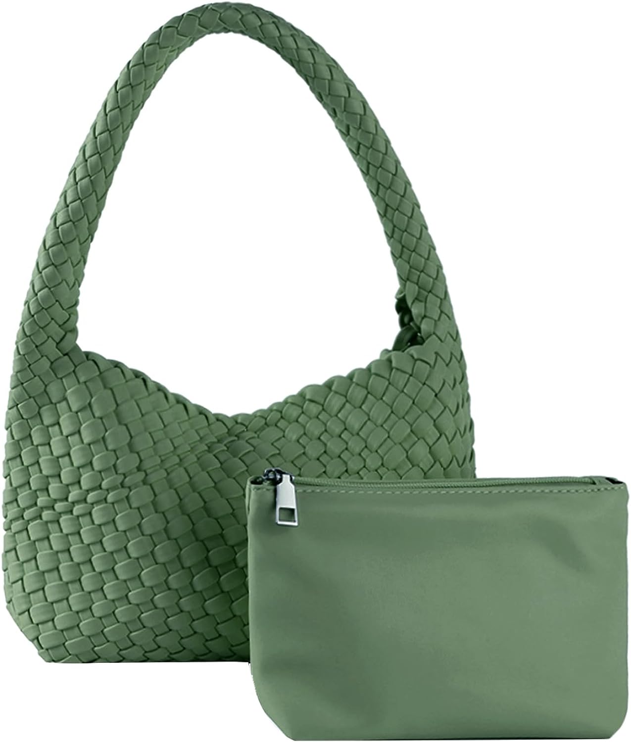 Soledad | Bolso de piel suave tejida - Carmen Modas Verde / Pequeño