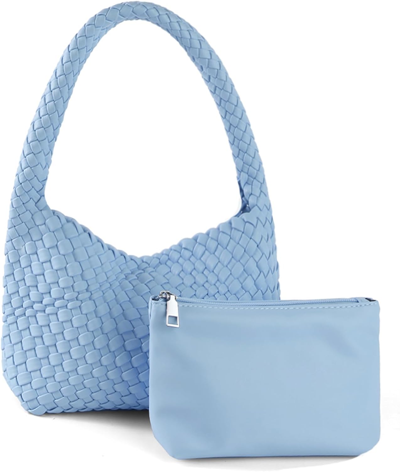 Soledad | Bolso de piel suave tejida - Carmen Modas Azul claro / Pequeño