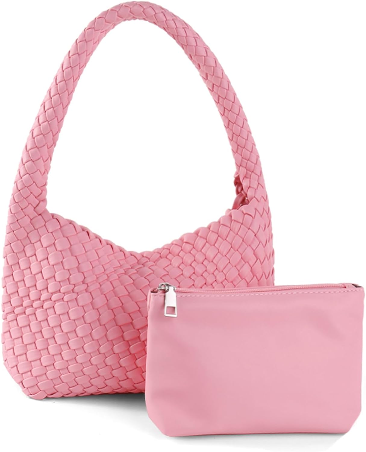 Soledad | Bolso de piel suave tejida - Carmen Modas Rosa claro / Pequeño