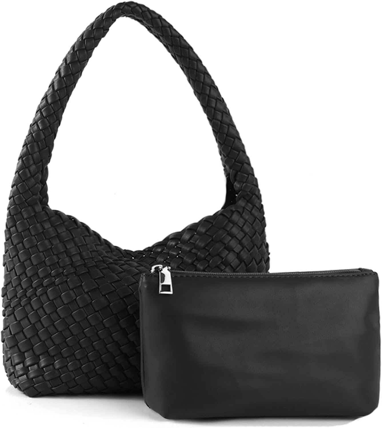 Soledad | Bolso de piel suave tejida - Carmen Modas Negro / Pequeño