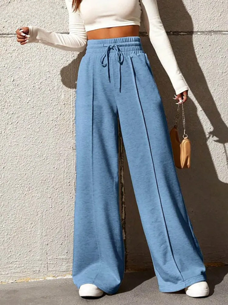 Seraphina | Sweat Street Wide Pants - Blue / S - AMVIM